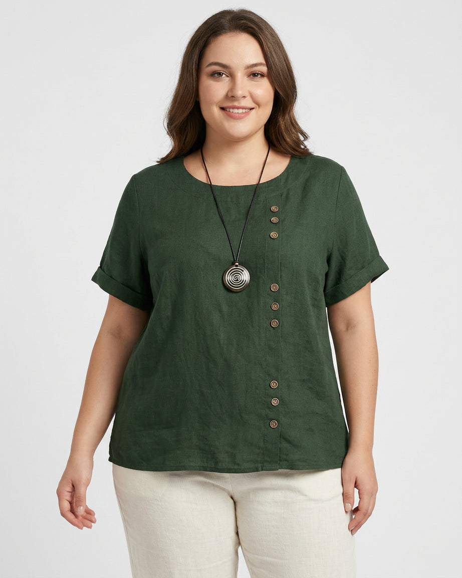 Elisavie | Comfortable Short Sleeve Blouse