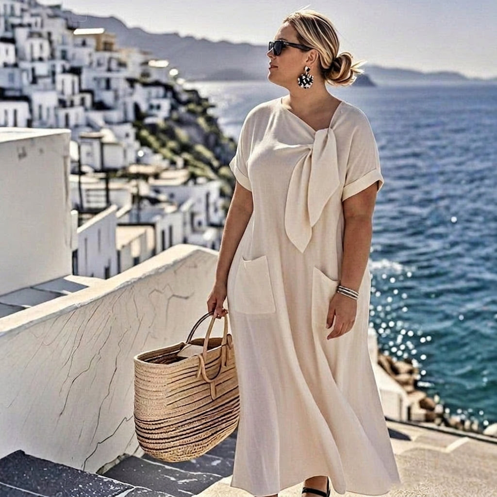 Isabella Bow Maxi Dress: Effortless Everyday Elegance