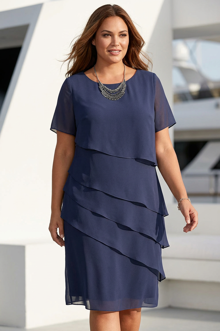 Linda | Elegant Comfort Ruffle Dress
