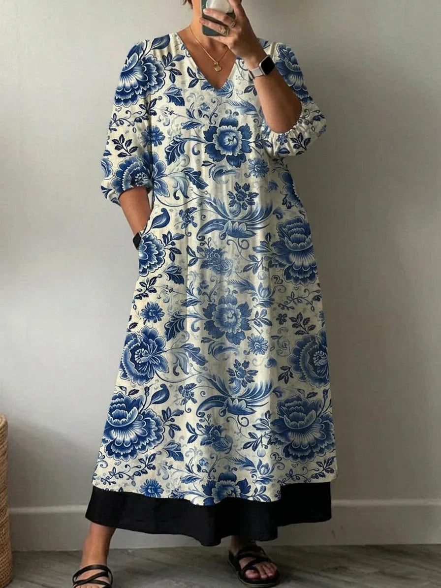 Elegant Dress with Mia Print