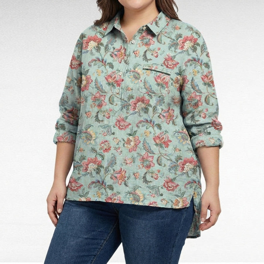 Claire | Elegant Linen Summer Blouse