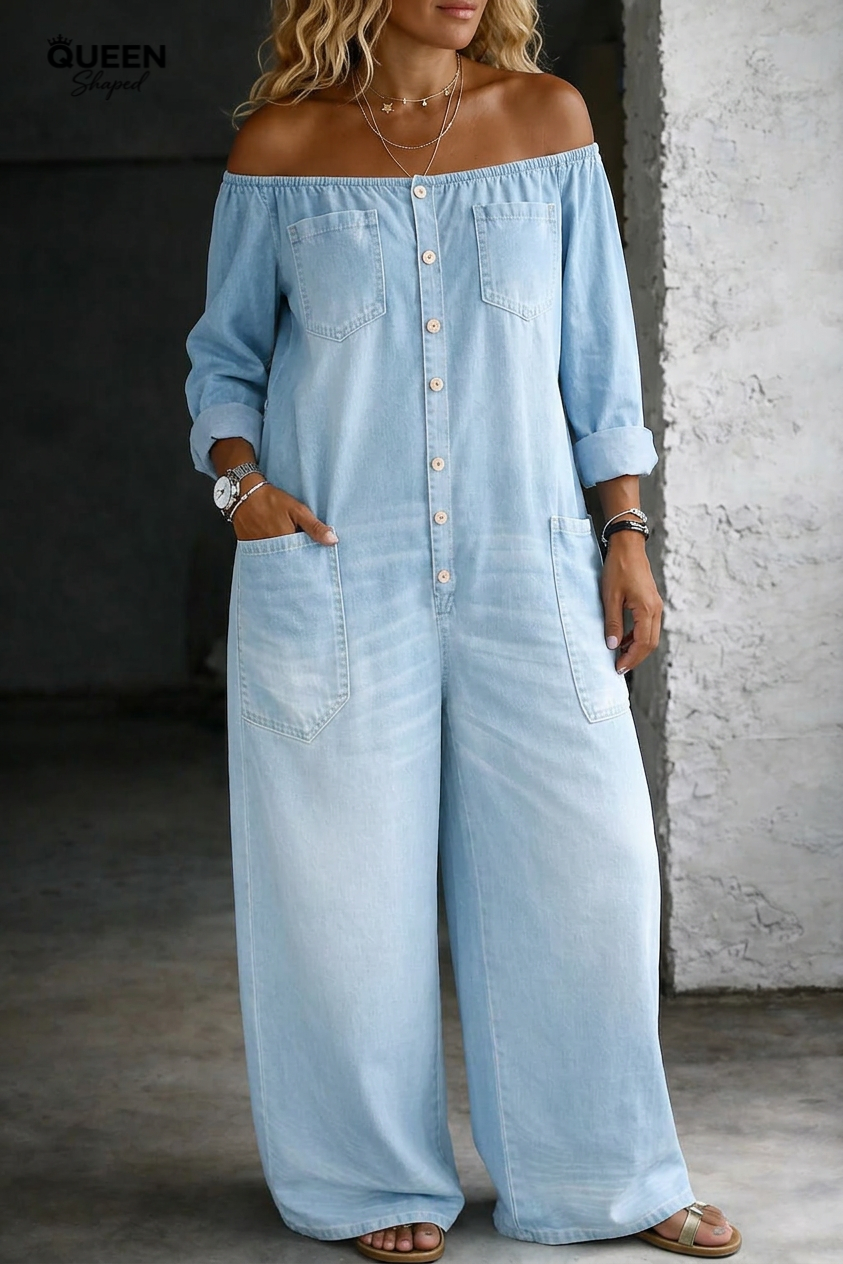 Elena | Off Shoulder Long Sleeve Jumpsuit