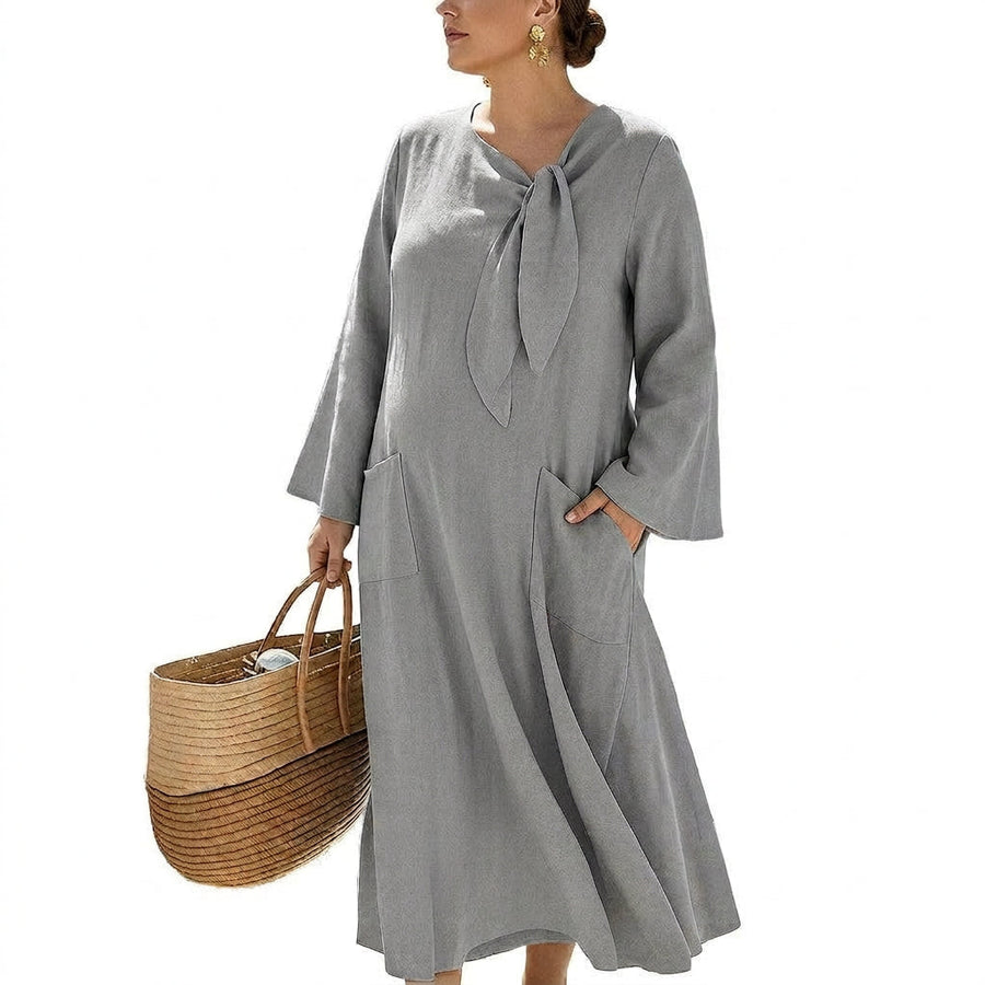 Elizabeth Solid A-Line Dress: Effortless Casual Elegance