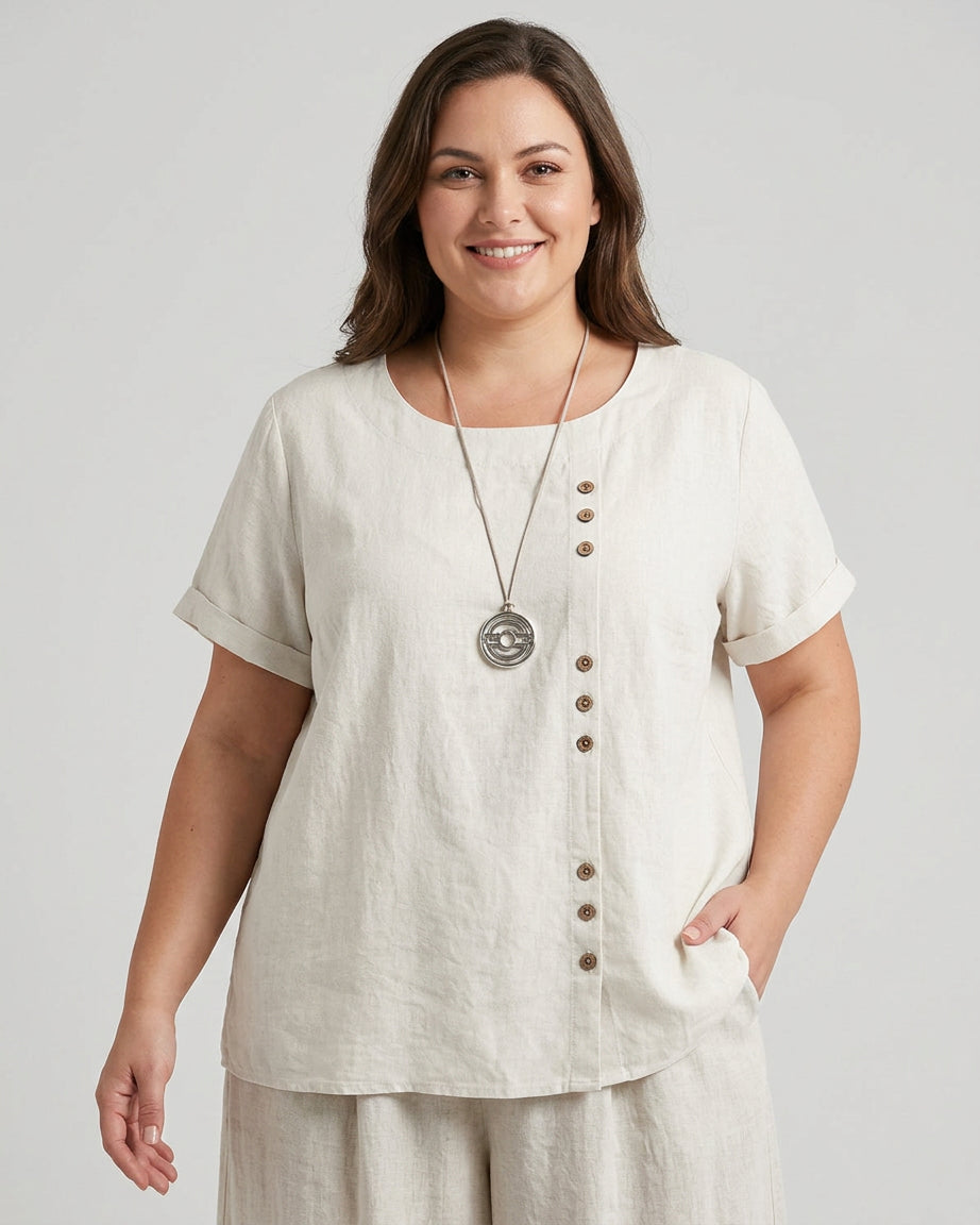 Elisavie | Comfortable Short Sleeve Blouse