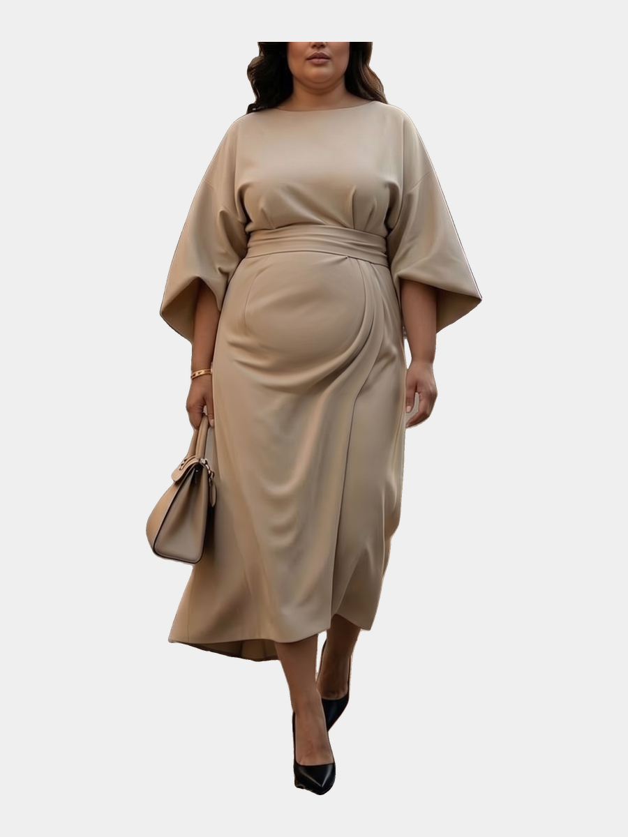 Elegant Lantern Sleeve Dress plus size hero