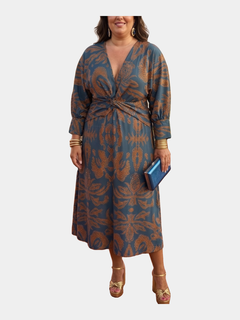 Elegant dress with floral print plus size hero