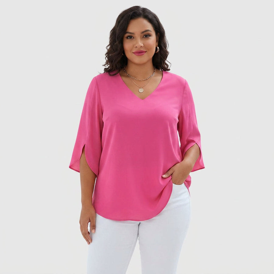 Violetta™ | Sophisticated V-Neck Blouse