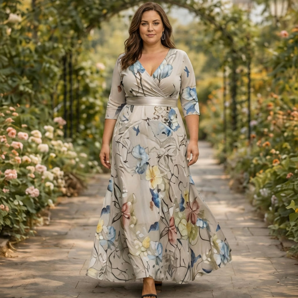 Lillian | Wrap-Style Flowing Maxi Dress