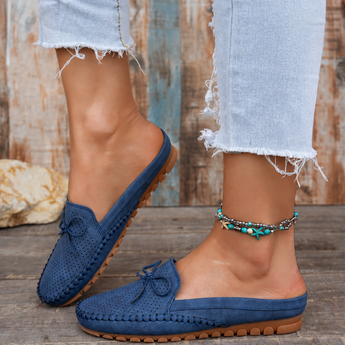 Luna | Backless Moccasin Mules For Women