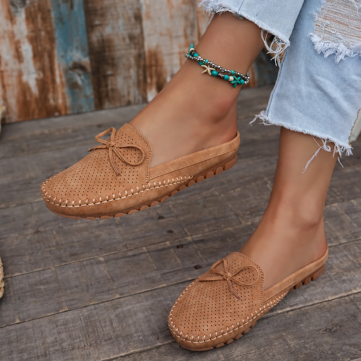 Luna | Backless Moccasin Mules For Women