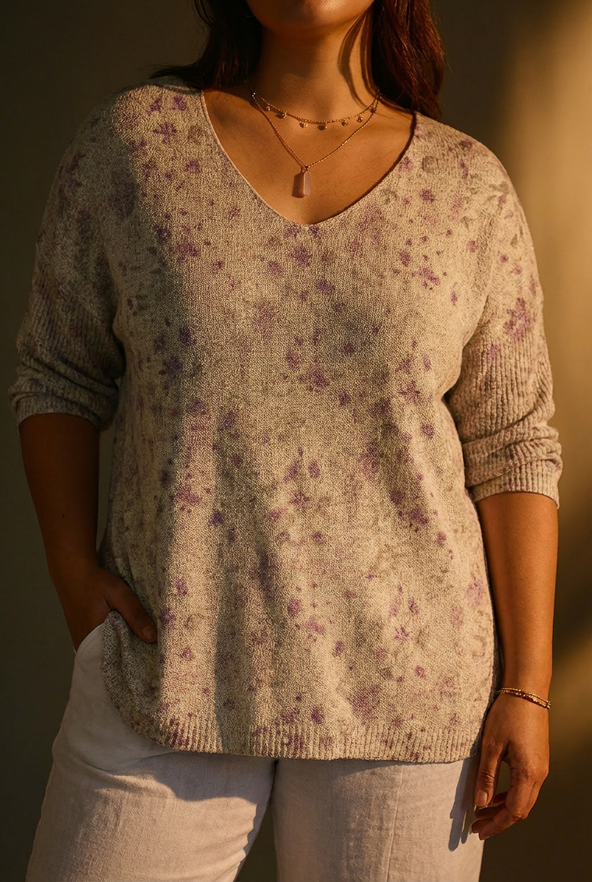 Women's Vintage Floral Art Casual Pullover Top