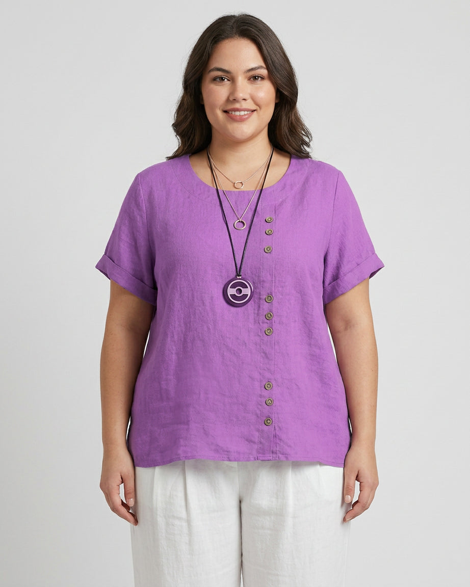 Elisavie | Comfortable Short Sleeve Blouse