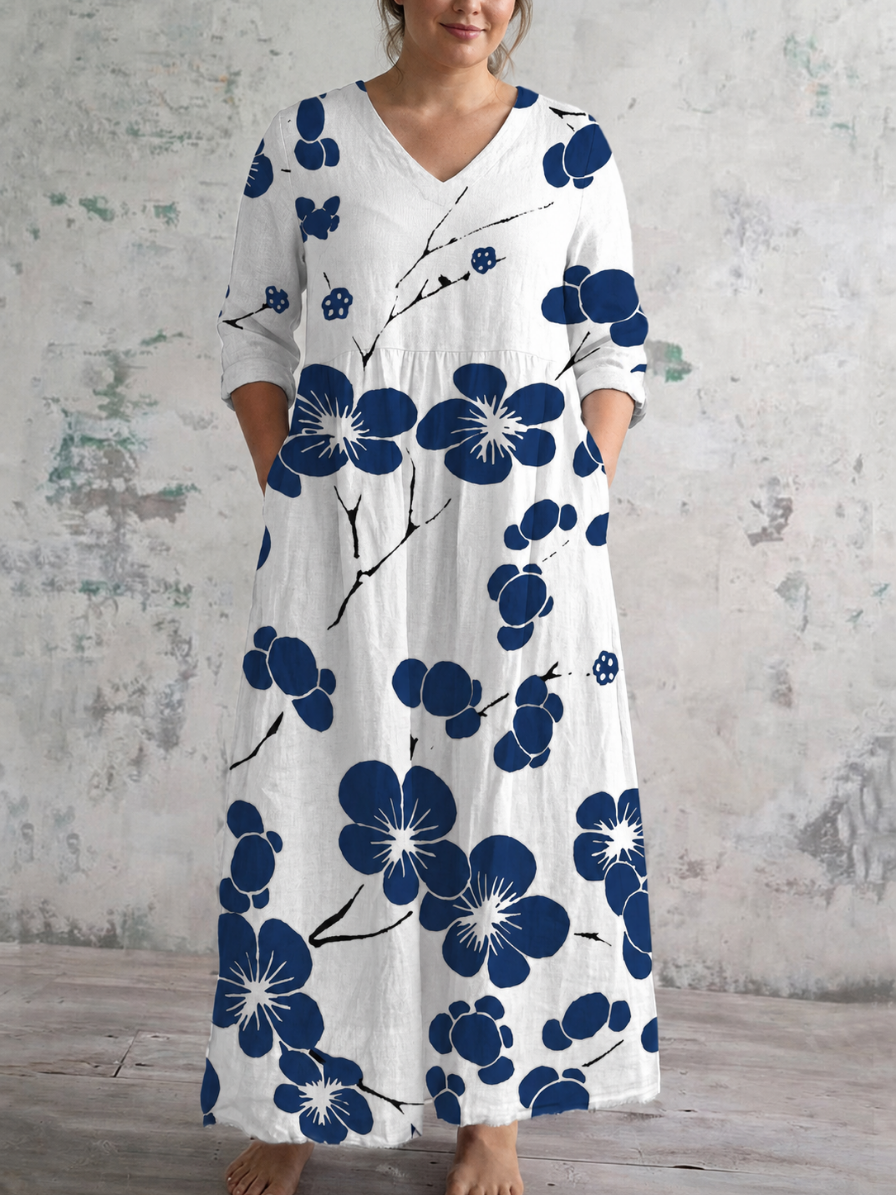 Aozora | Indigo Blossom Maxi Dress