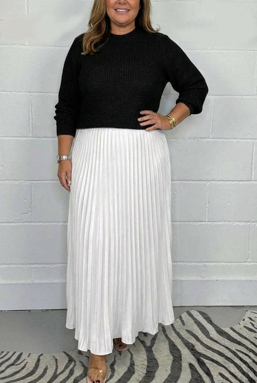 Claudia - Maxi dress with sweater and pleated skirt