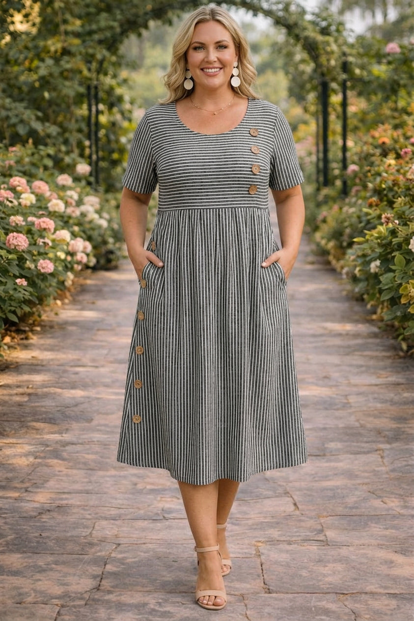 Wanda Striped Midi Dress
