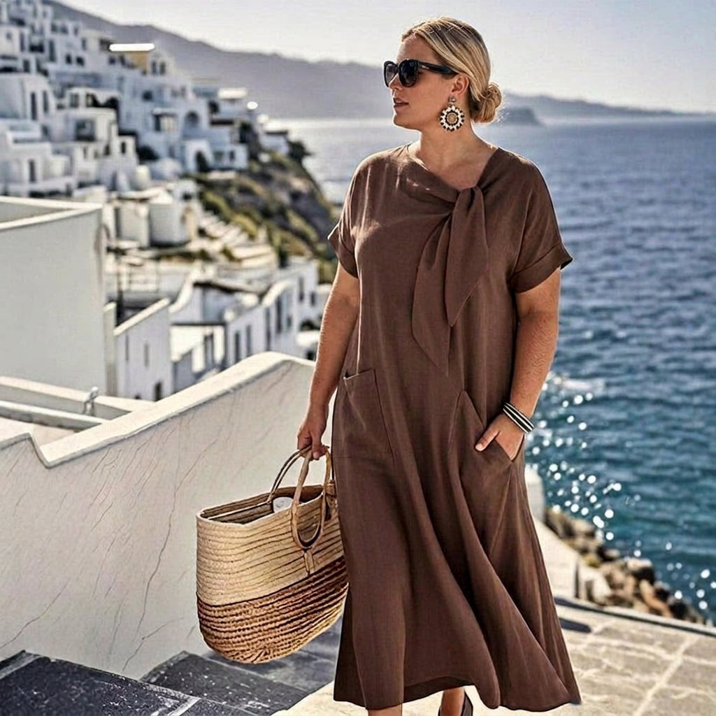 Mia Bow Maxi Dress: Effortless Everyday Elegance