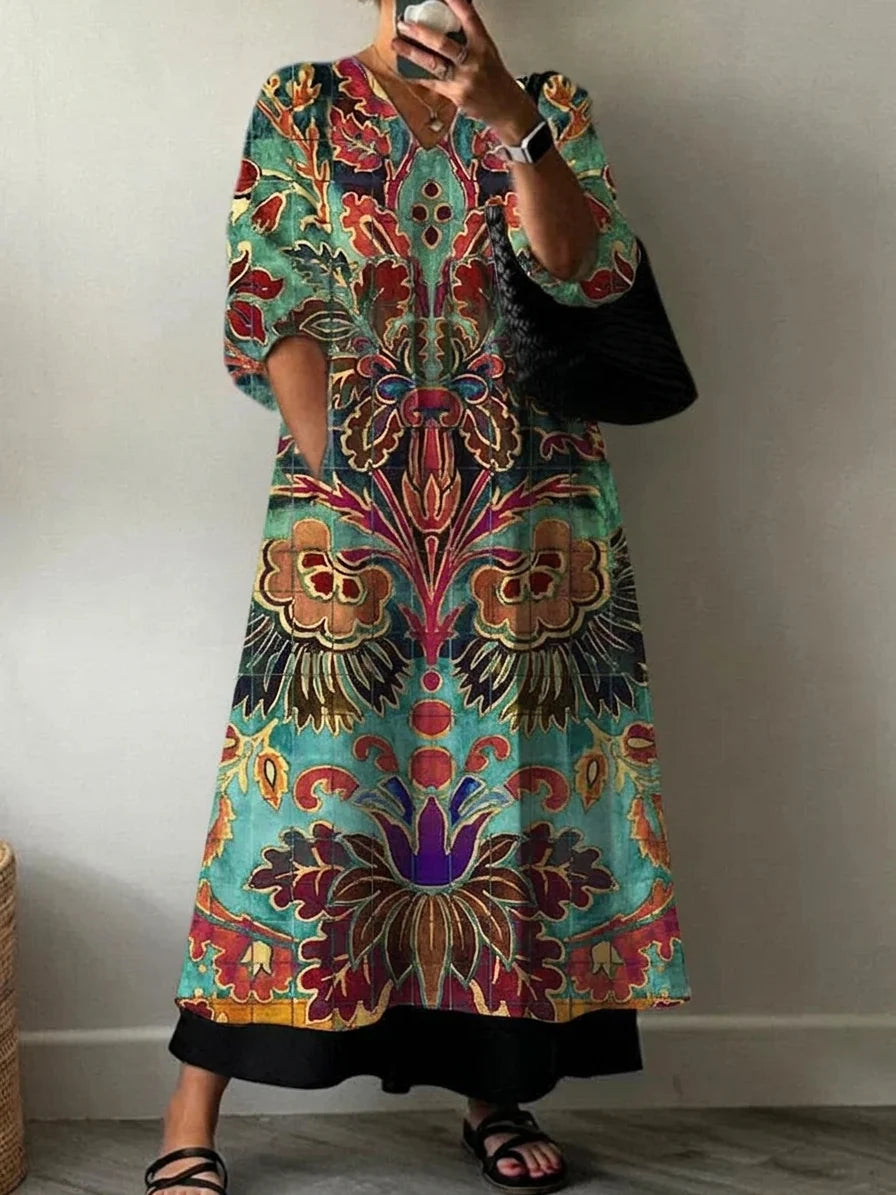 Elegant Dress with Carolina Print