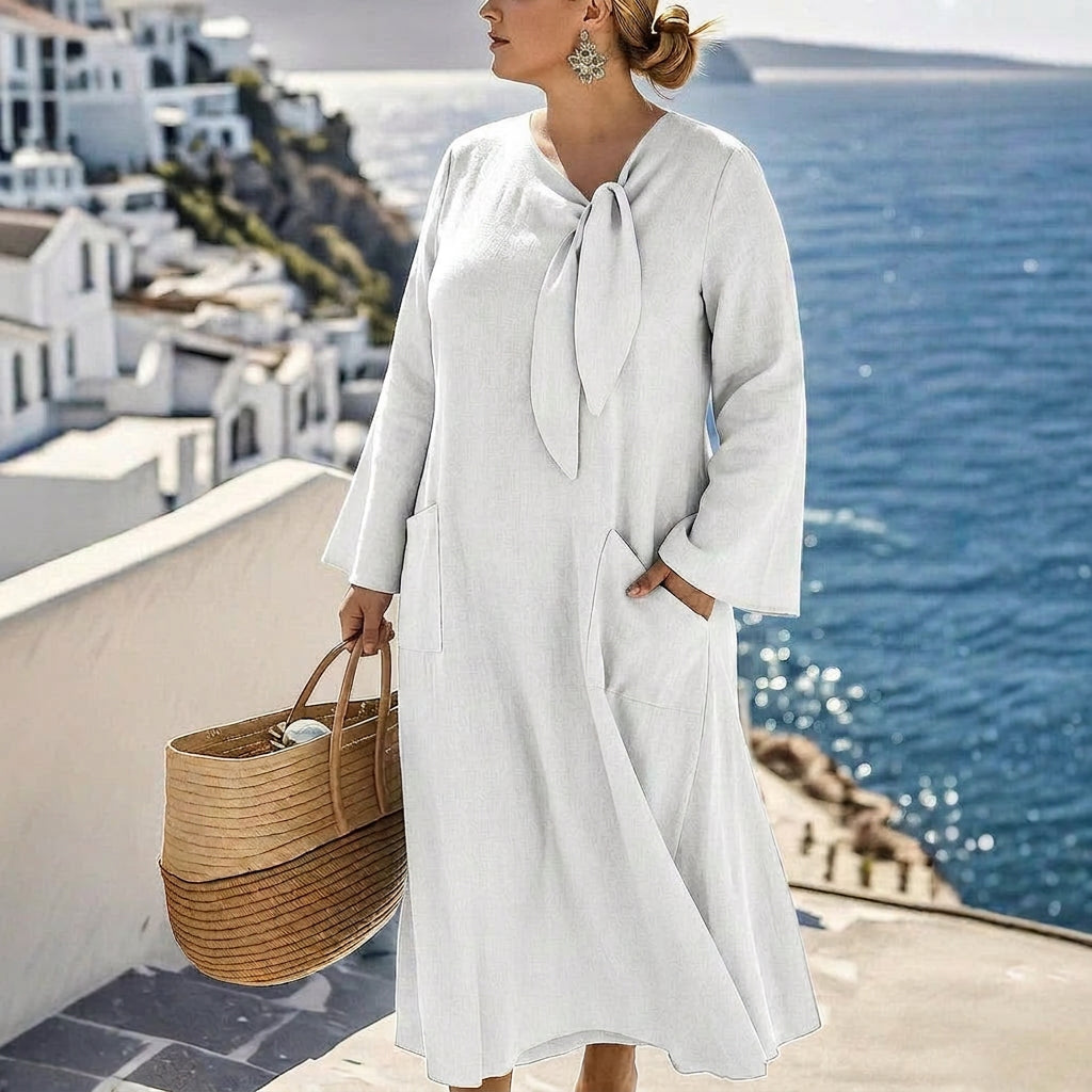 Ella Solid A-Line Dress: Effortless Casual Elegance