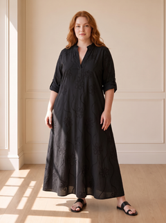 Bobbie floral maxi dress in black, front view