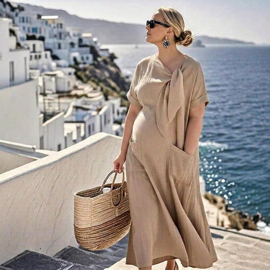 Evelyn Bow Maxi Dress: Effortless Everyday Elegance