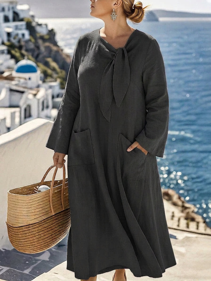 Luna Solid A-Line Dress: Effortless Casual Elegance