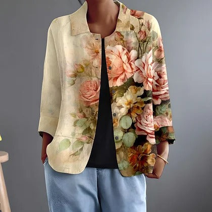 Faustina | Painted Rose Blouse For Women