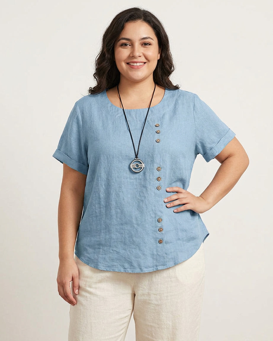 Elisavie | Comfortable Short Sleeve Blouse