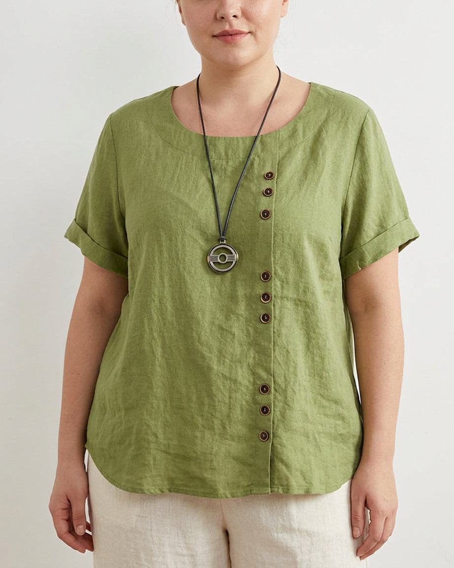 Elisavie | Comfortable Short Sleeve Blouse