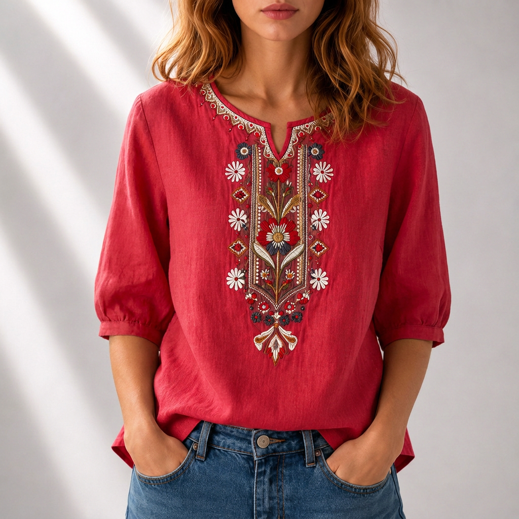 Seraphina | Floral Embroidered Blouse For Women