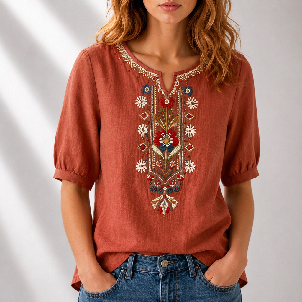 Seraphina | Floral Embroidered Blouse For Women