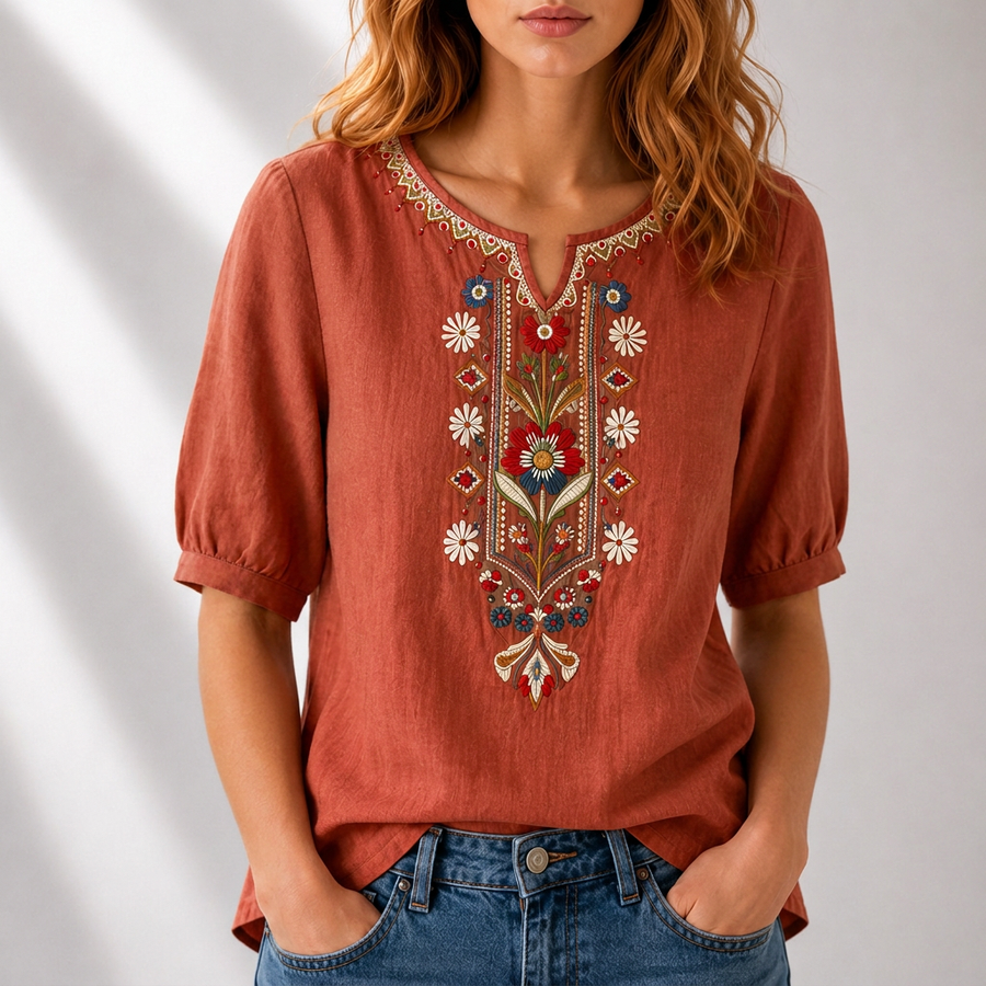 Seraphina | Floral Embroidered Blouse For Women