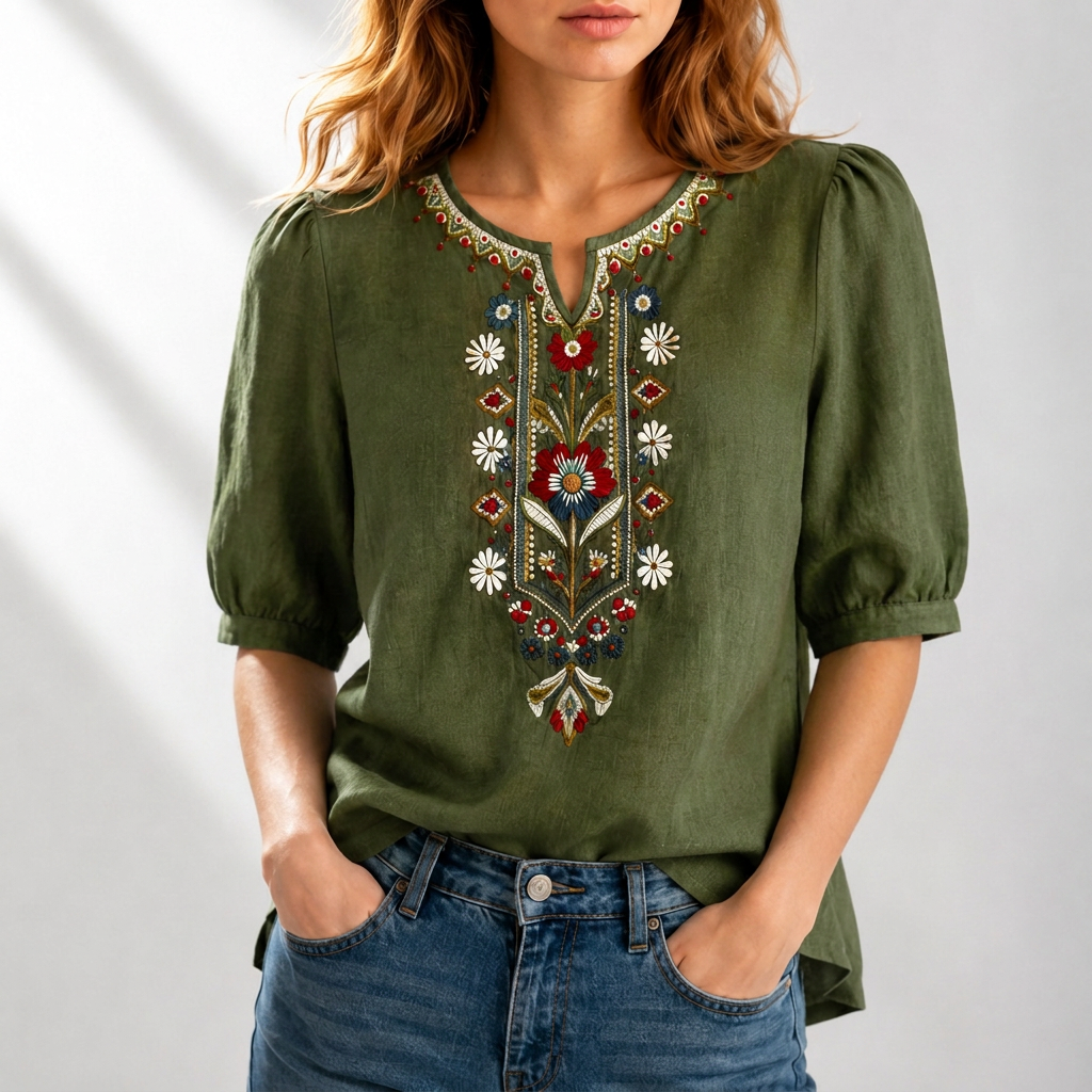 Seraphina | Floral Embroidered Blouse For Women