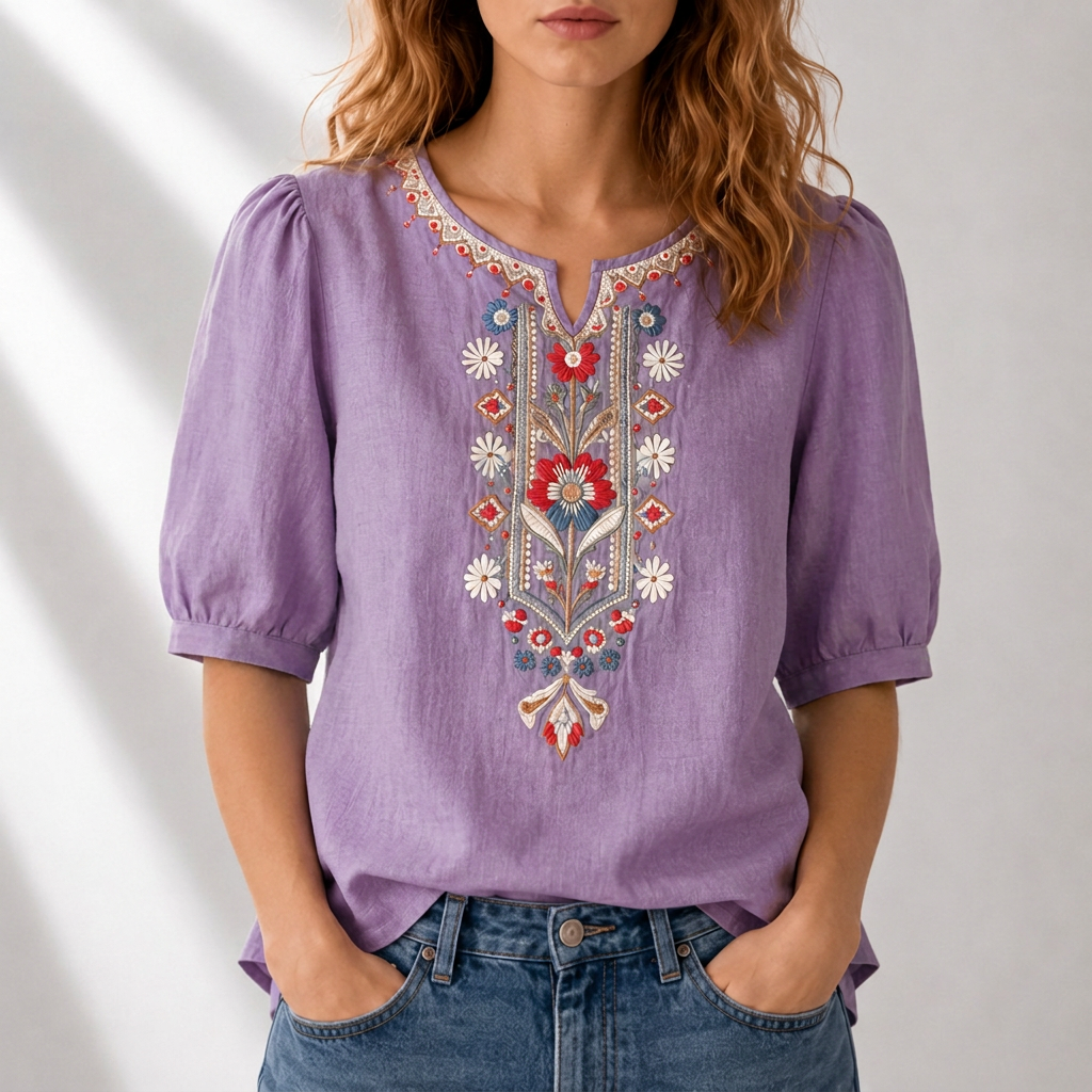 Seraphina | Floral Embroidered Blouse For Women