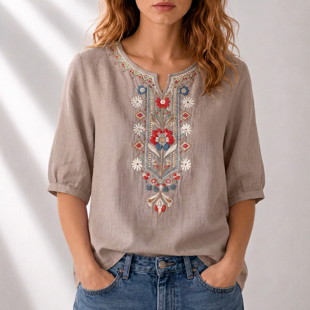 Seraphina | Floral Embroidered Blouse For Women