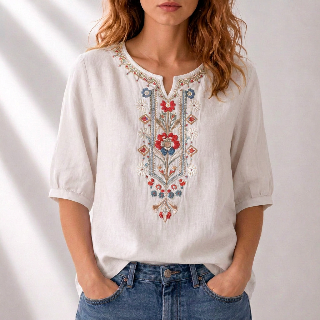 Seraphina | Floral Embroidered Blouse For Women