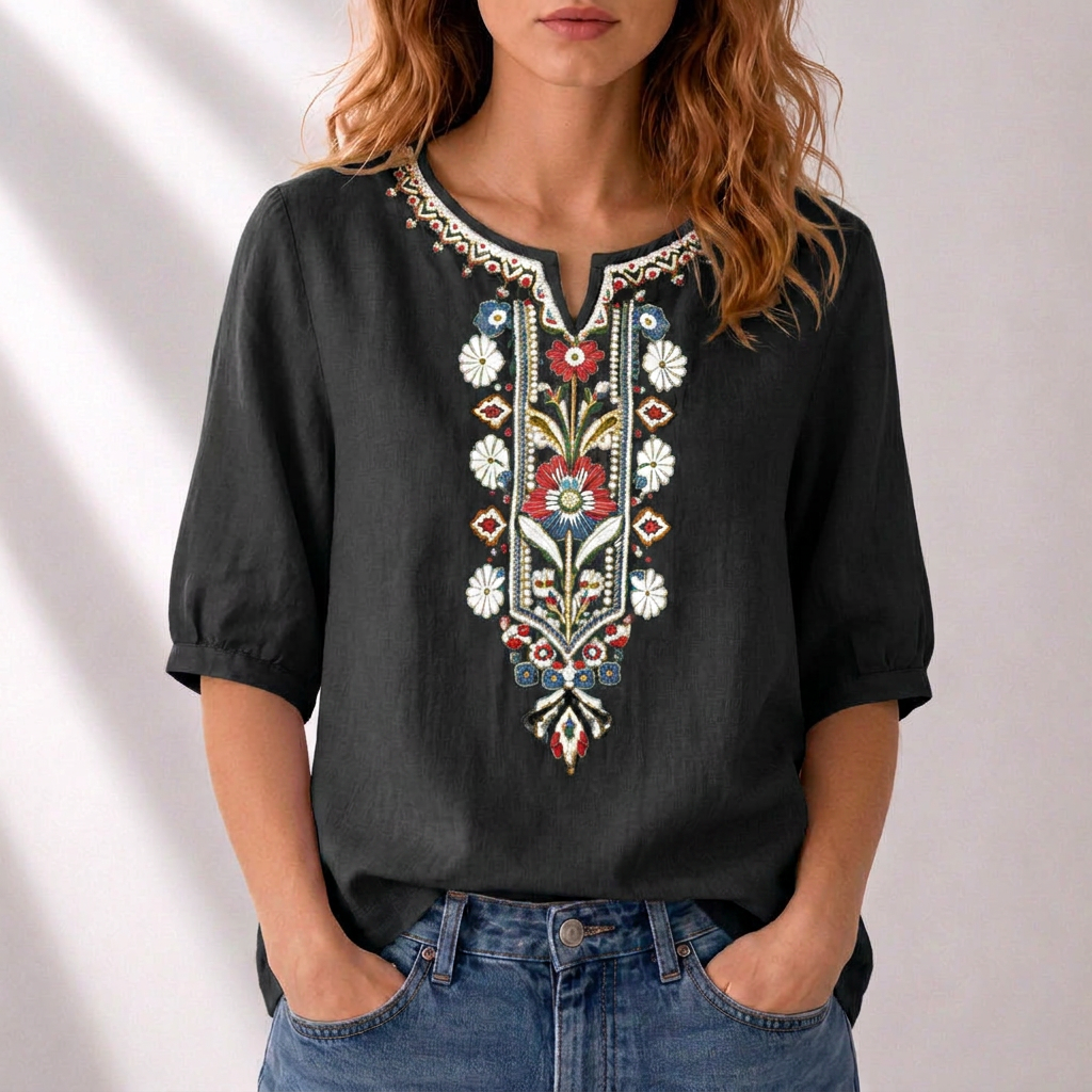 Seraphina | Floral Embroidered Blouse For Women