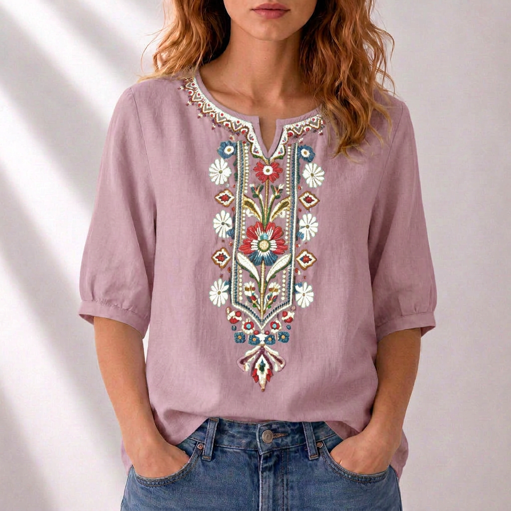 Seraphina | Floral Embroidered Blouse For Women