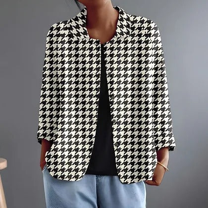 Hyacintha | Houndstooth Check Blouse For Women