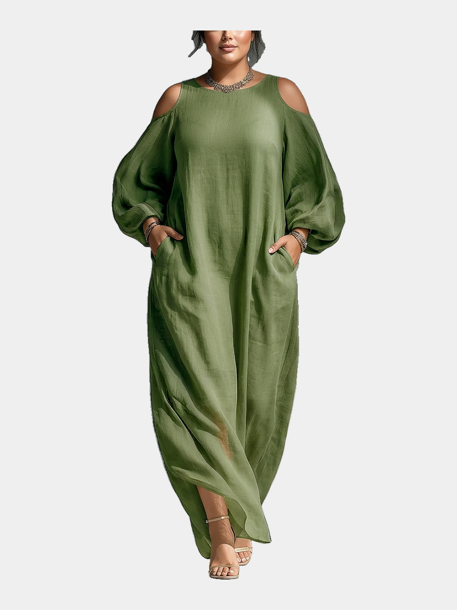 Anika off-shoulder puff sleeve maxi dress - hero