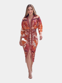 Eva print dolman midi dress - hero