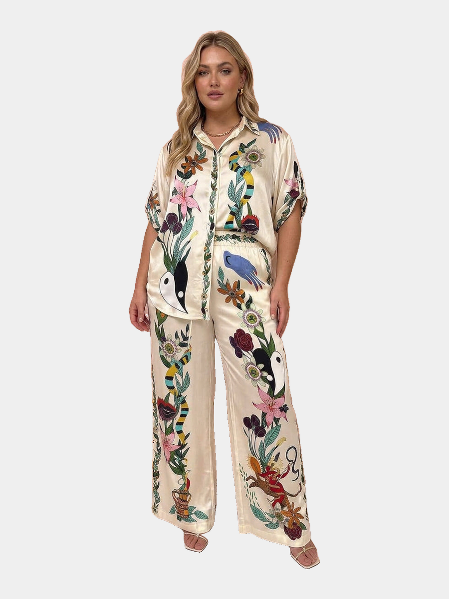 Nika print shirt and trousers set - hero