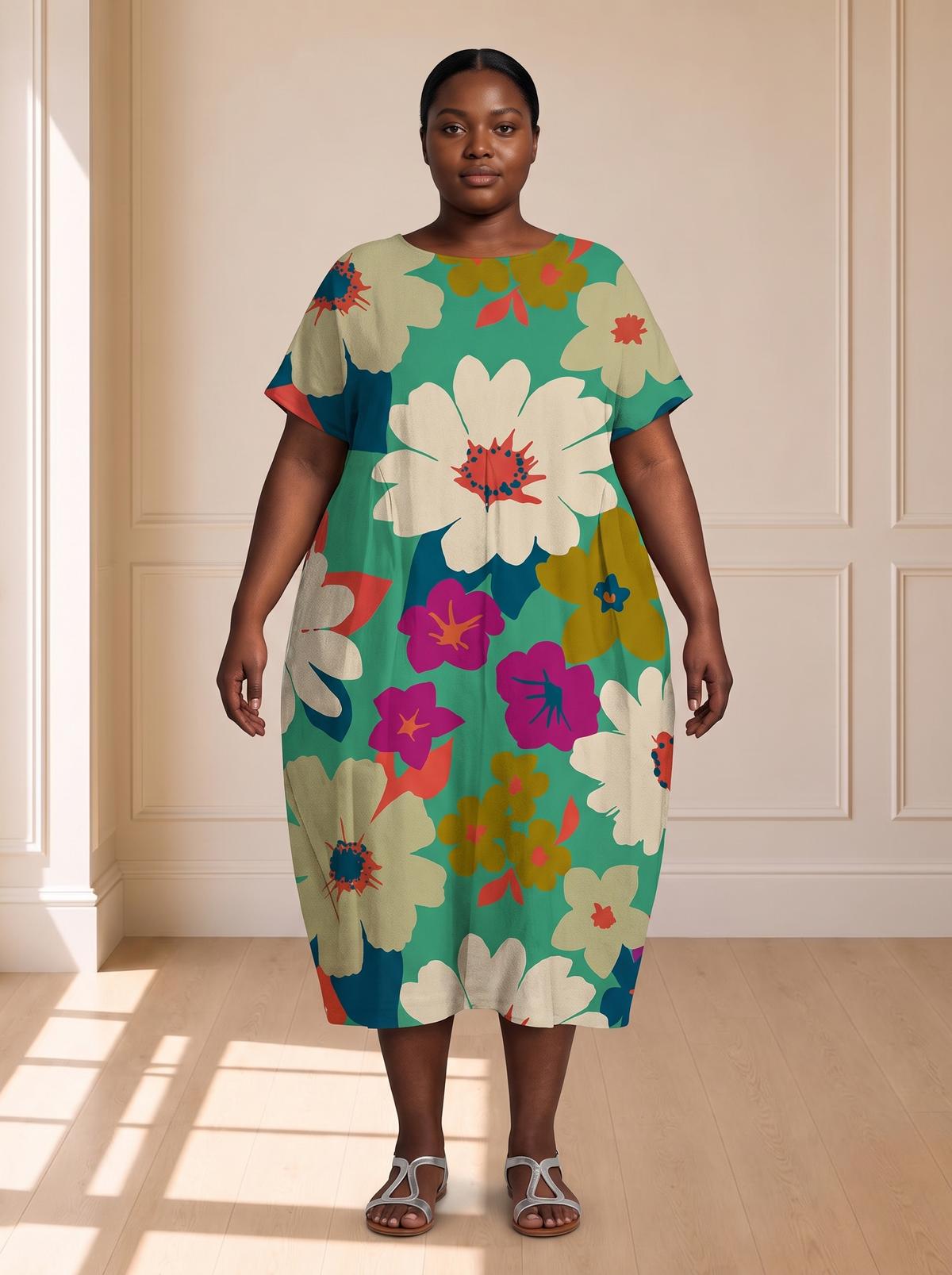 Rosetta Summer Floral Dress in Multicolour – voorkant