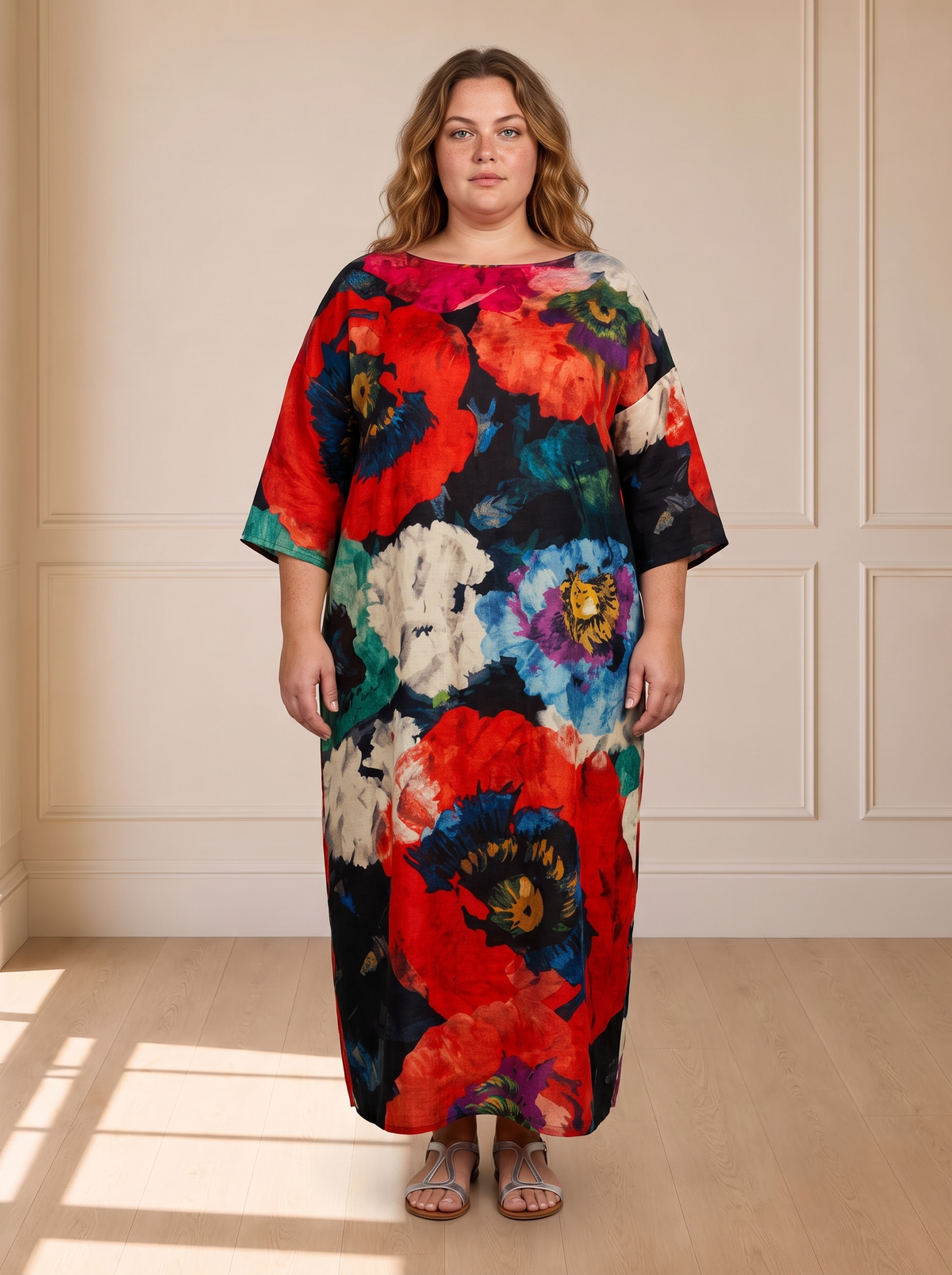Jaclyn Pink Floral Summer Dress – Multicolour – front