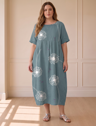Robbie Summer Floral Dress – Blue – front