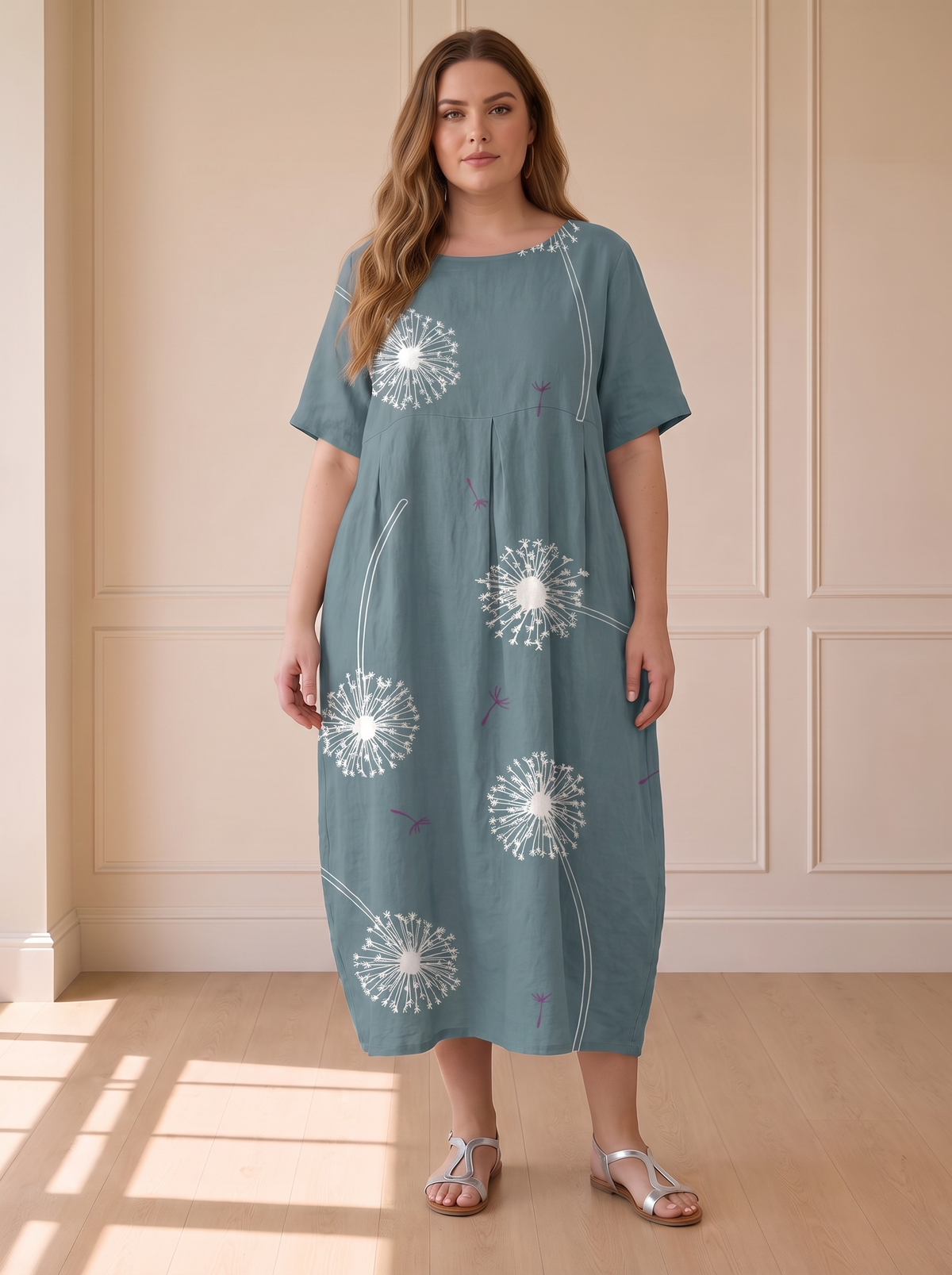 Robbie Summer Floral Dress – Blue – front