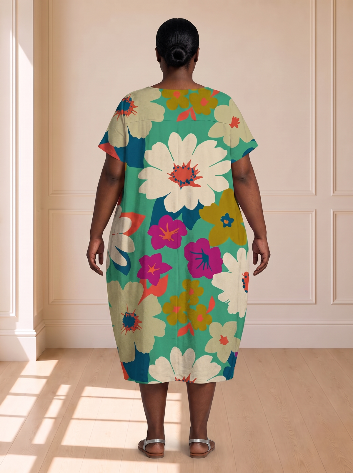 Rosetta Summer Floral Dress in Multicolour – achterkant