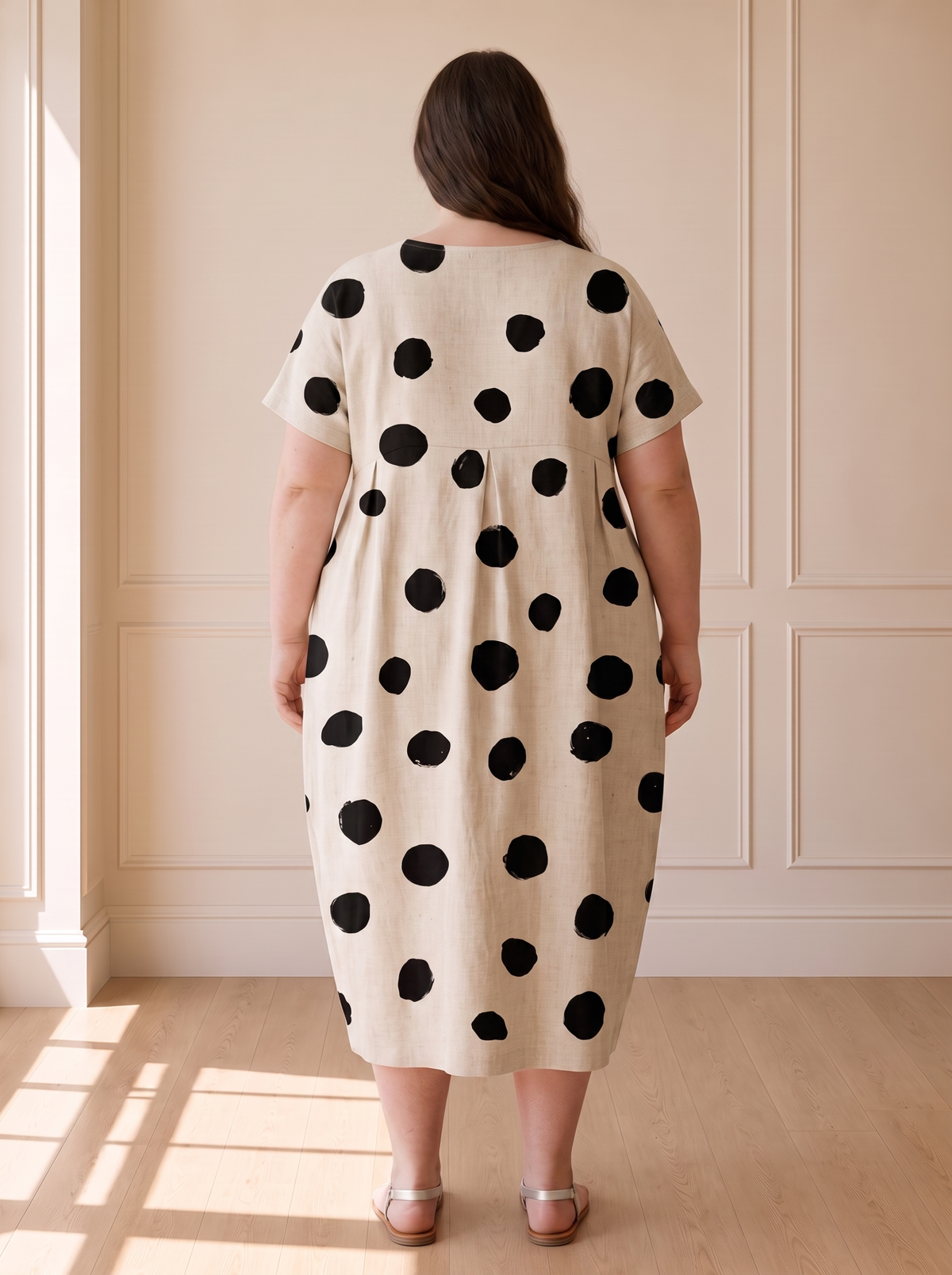Elnora Floral Summer Dress in White – achterkant