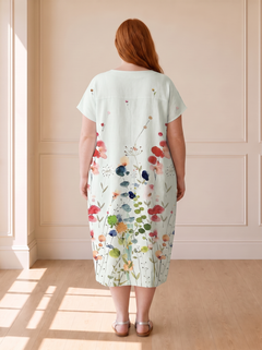 Becky Summer Floral Dress in White – achterkant