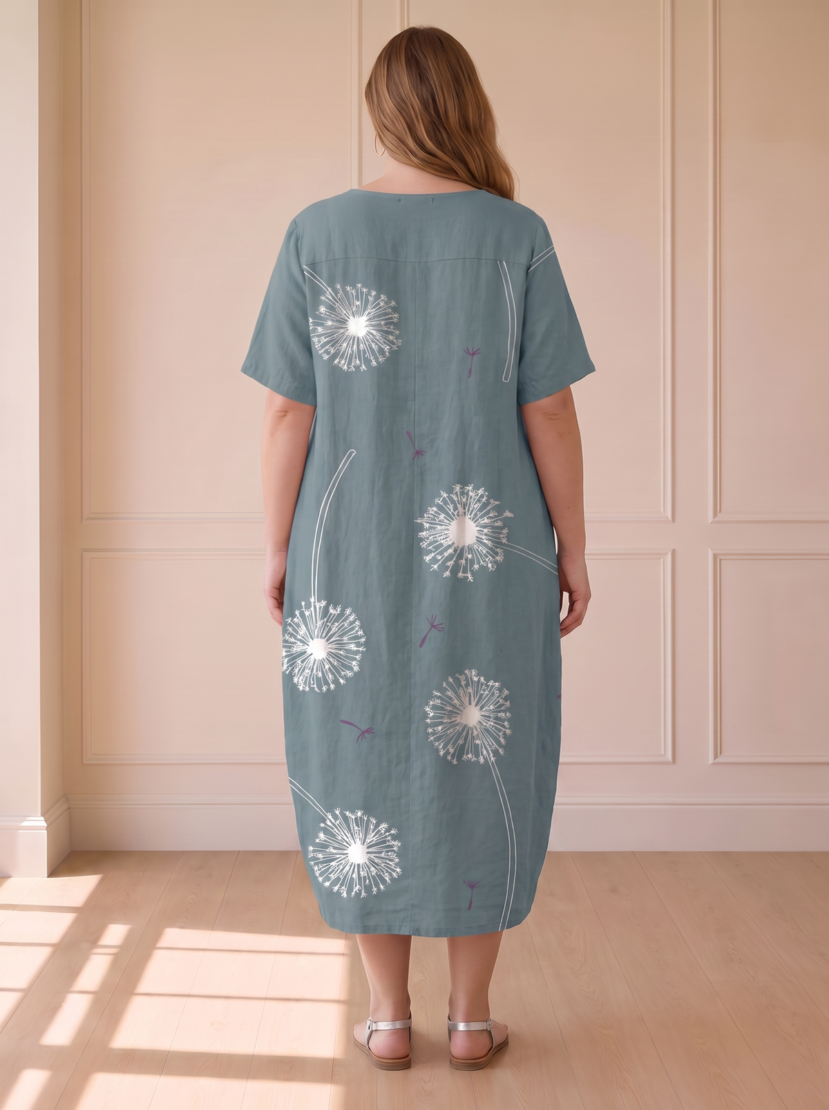 Robbie Summer Floral Dress – Blue – back