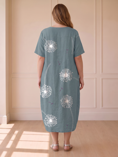 Robbie Summer Floral Dress – Blue – back